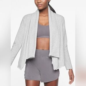 Athleta French Terry Pique Tranquility Wrap Cardigan